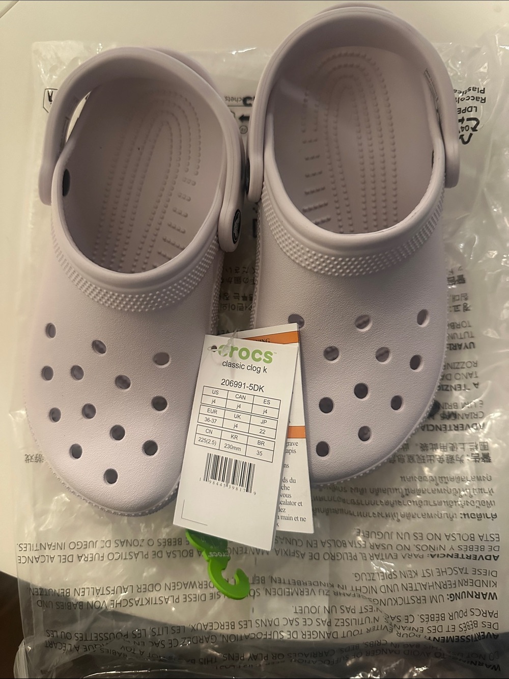 CROCS Kids Classic Clog in Light Lavender